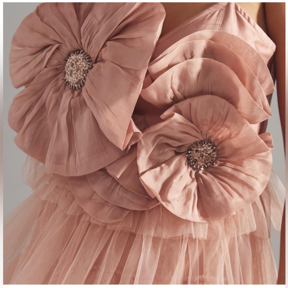 Anthropologie Kavita Bhartia Rosette Tiered Tulle Gown - Picture 4 of 8
